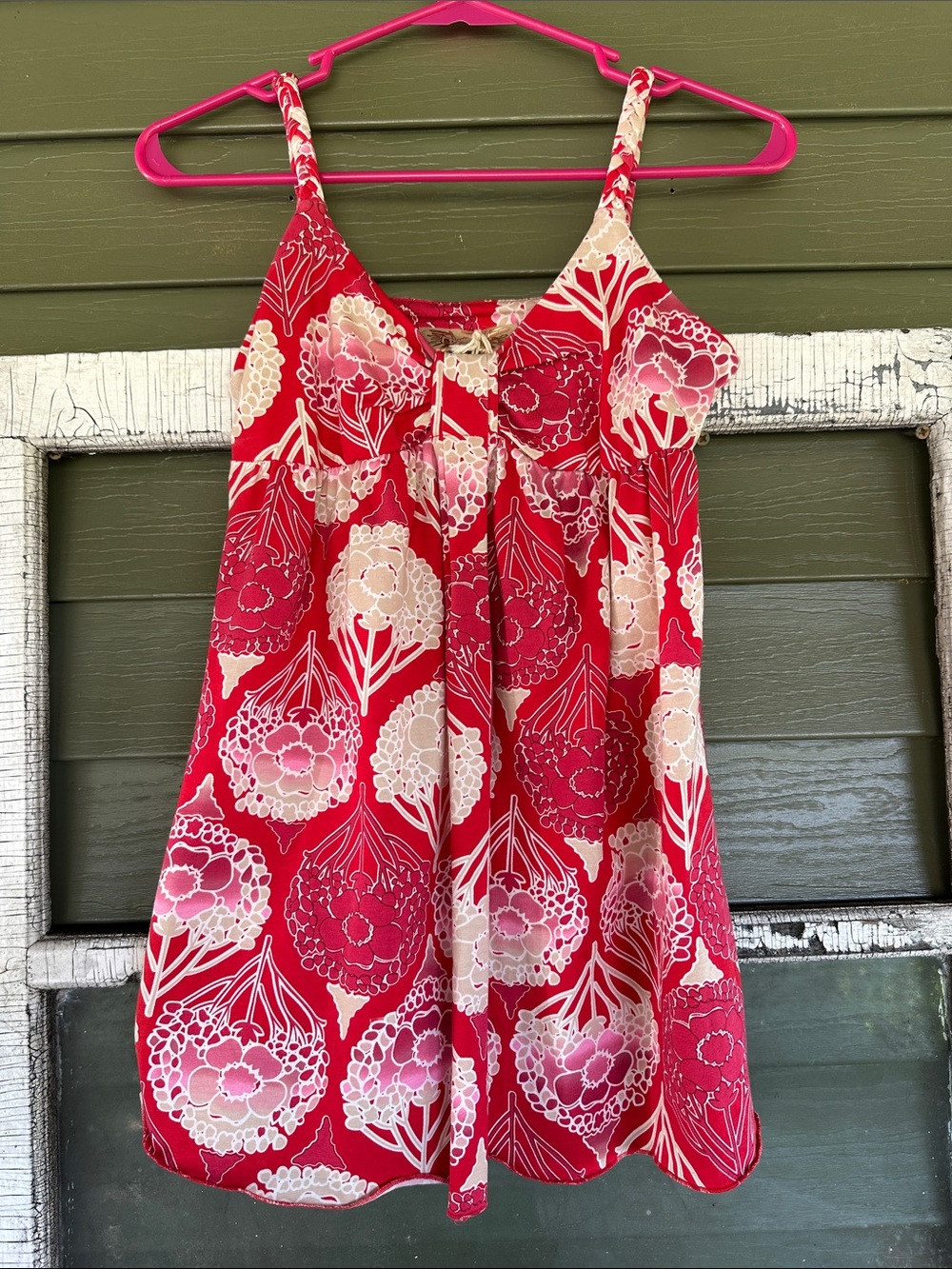 Buffalo David Bitton Red Floral Babydoll Tank